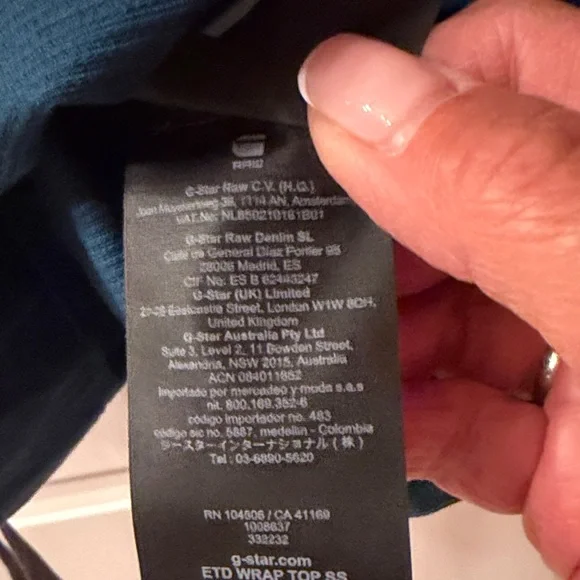 G-Star Teal Wrap Blouse with Gray Belt - Picture 5 of 6